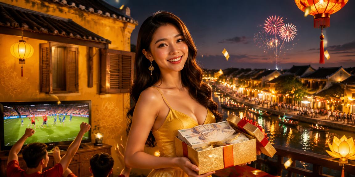 Khung cảnh sôi động của một khu cá cược tại Hội An vào ban đêm